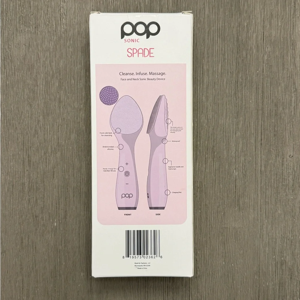 Pop Sonic Spade Facial Cleansing Device & Case Set Gentle Deep Clean NWOT - Picture 4 of 5